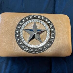 Tan Clutch with Star Embellishment